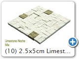 (10) 2.5x5cm Limestone-Noche Mix