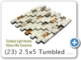 (23) 2.5x5 Tumbled Light-Noche-Yellow Mix Travertine
