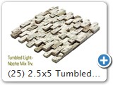 (25) 2.5x5 Tumbled-Light-Noche Mix Travertine